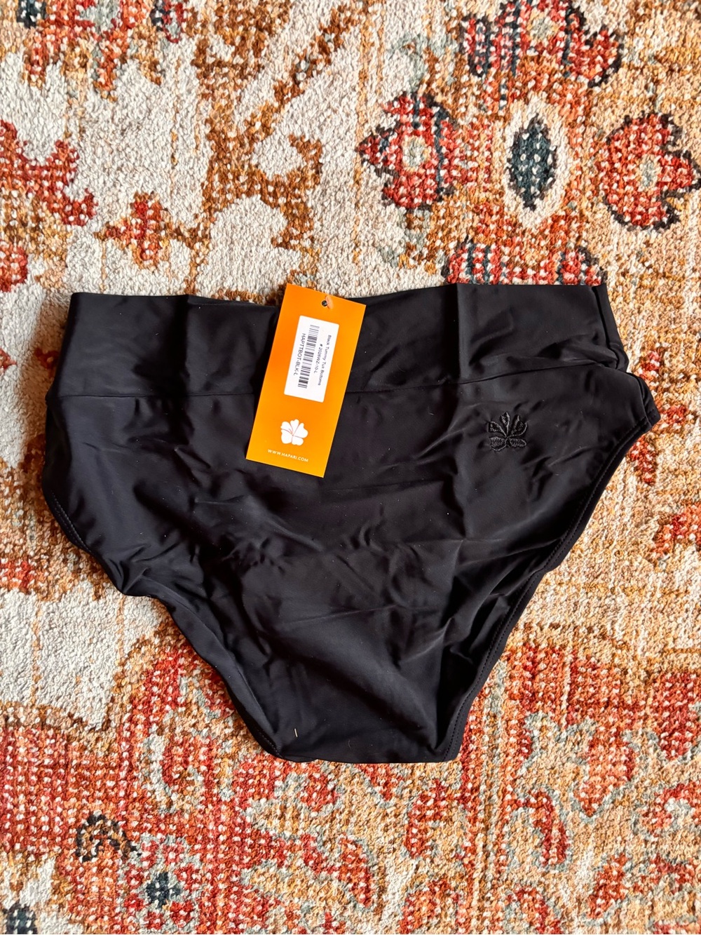 NWT Hapari Black Tummy Tuk High Waisted Swim Bottoms Size Large